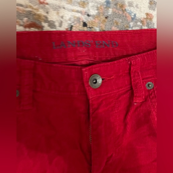 Lands End Mid Rise Straight Corduroy (Red) (6) - Picture 2 of 5